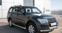 15 849 р. Защита порогов из круглой трубы диаметром 42 мм SLITKOFF  Mitsubishi Pajero  4 V90 (2014-2020) 2-ой рестайлинг  с доставкой в г. Керчь. Увеличить фотографию 4