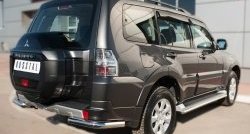 11 999 р. Защита заднего бампера (Ø63 мм уголки, нержавейка) SLITKOFF  Mitsubishi Pajero  4 V90 (2014-2020) 2-ой рестайлинг  с доставкой в г. Керчь. Увеличить фотографию 4