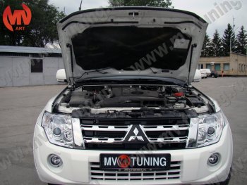 4 099 р. Упор капота MV-Tuning (двойной) Mitsubishi Pajero 4 V90 2-ой рестайлинг (2014-2020)  с доставкой в г. Керчь. Увеличить фотографию 3