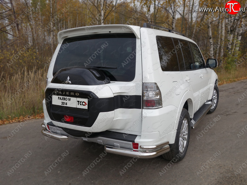 26 499 р. Защита заднего бампера (уголки двойные) ТСС 76,1/42,4 мм  Mitsubishi Pajero  4 V90 (2014-2020) 2-ой рестайлинг  с доставкой в г. Керчь