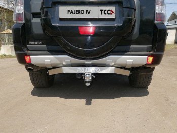 Фаркоп (тягово-сцепное устройство) TCC (надпись Pajero) Mitsubishi Pajero ( 4 V90,  4 V80) (2006-2020) дорестайлинг, 1-ый рестайлинг, 3 дв. 1-ый рестайлинг, 2-ой рестайлинг (Оцинкованный, шар E)