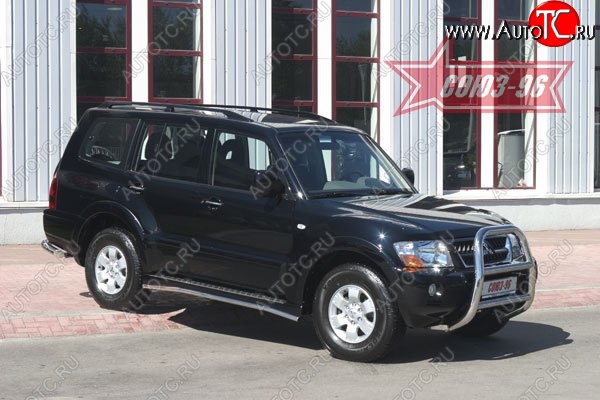18 359 р. Защита переднего бампера Souz-96 (d76) Mitsubishi Pajero 3 V70 дорестайлинг (1999-2003)  с доставкой в г. Керчь