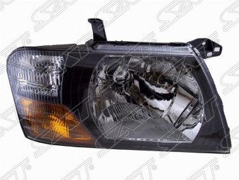 Правая фара передняя SAT (черная) Mitsubishi Pajero  3 V70 (1999-2003) дорестайлинг