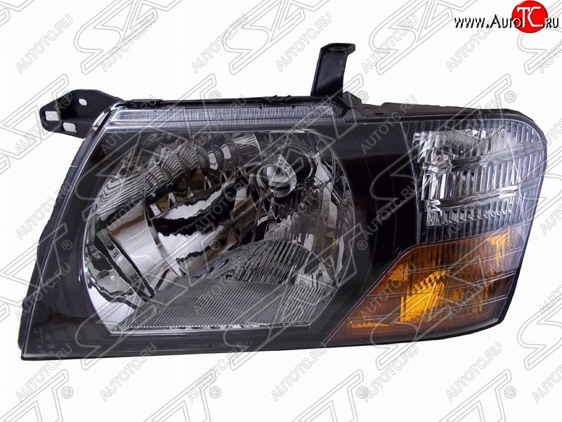 6 799 р. Левая фара передняя SAT (черная)  Mitsubishi Pajero  3 V70 (1999-2003) дорестайлинг  с доставкой в г. Керчь