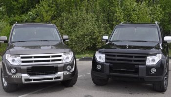 15 699 р. Накладка на передний бампер BROOMER Design Mitsubishi Pajero 4 V80 3 дв. 1-ый рестайлинг (2011-2014) (Неокрашенная)  с доставкой в г. Керчь. Увеличить фотографию 4