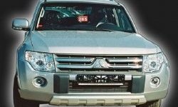 11 549 р. Накладка на передний бампер (Wagon) CT Mitsubishi Pajero 4 V80 дорестайлинг (2006-2011) (Неокрашенная)  с доставкой в г. Керчь. Увеличить фотографию 2
