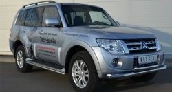 22 999 р. Защита переднего бампера (2 трубыØ76 и 63 мм, нержавейка) SLITKOFF  Mitsubishi Pajero ( 4 V90,  4 V80) (2011-2015) 1-ый рестайлинг, 3 дв. 1-ый рестайлинг  с доставкой в г. Керчь. Увеличить фотографию 4