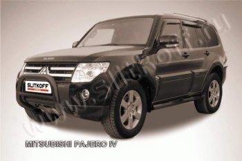 Кенгурятник d76 низкий Mitsubishi Pajero ( 4 V90,  4 V80) (2006-2015) дорестайлинг, 1-ый рестайлинг, 3 дв. 1-ый рестайлинг