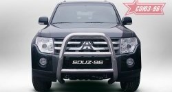 Защита переднего бампера Souz-96 (d76) Mitsubishi Pajero 4 V90 дорестайлинг (2006-2011)