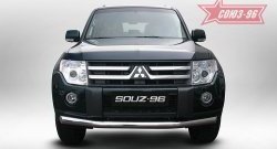 Защита переднего бампера (d76) Souz-96 Mitsubishi Pajero 4 V90 дорестайлинг (2006-2011)