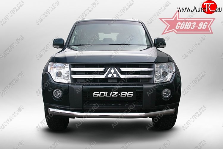 10 799 р. Защита переднего бампера (d76) Souz-96 Mitsubishi Pajero 4 V80 дорестайлинг (2006-2011)  с доставкой в г. Керчь