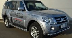 15 999 р. Одинарная защита переднего бампера диаметром 63 мм SLITKOFF  Mitsubishi Pajero ( 4 V90,  4 V80) (2011-2015) 1-ый рестайлинг, 3 дв. 1-ый рестайлинг  с доставкой в г. Керчь. Увеличить фотографию 4