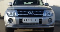 Одинарная защита переднего бампера диаметром 63 мм SLITKOFF Mitsubishi Pajero ( 4 V90,  4 V80) (2011-2015) 1-ый рестайлинг, 3 дв. 1-ый рестайлинг