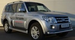 17 599 р. Одинарная защита переднего бампера диаметром 76 мм SLITKOFF  Mitsubishi Pajero ( 4 V90,  4 V80) (2011-2015) 1-ый рестайлинг, 3 дв. 1-ый рестайлинг  с доставкой в г. Керчь. Увеличить фотографию 4