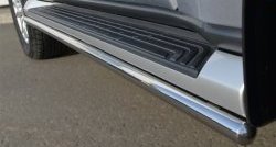 67 999 р. Защита порогов из круглой трубы диаметром 42 мм Russtal Mitsubishi Pajero 4 V90 дорестайлинг (2006-2011) (Защита порогов с со скосами на торцах (вариант 1))  с доставкой в г. Керчь. Увеличить фотографию 5