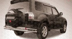 Двойная защита заднего бампера из трёх труб диаметром 76 и 42 мм Slitkoff Mitsubishi Pajero  4 V90 (2006-2015) дорестайлинг, 1-ый рестайлинг