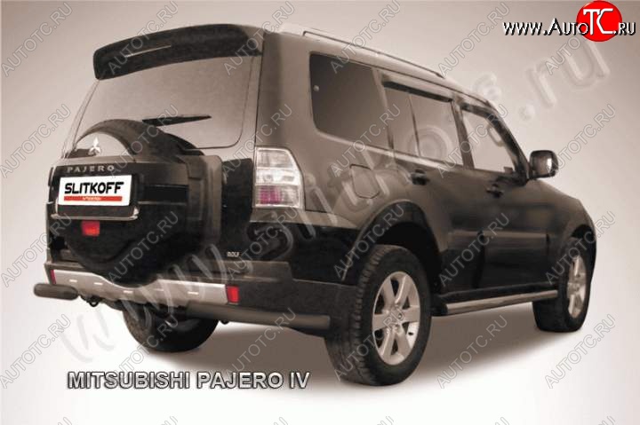 7 999 р. Уголки d76  Mitsubishi Pajero  4 V90 (2006-2015) дорестайлинг, 1-ый рестайлинг (Цвет: серебристый)  с доставкой в г. Керчь
