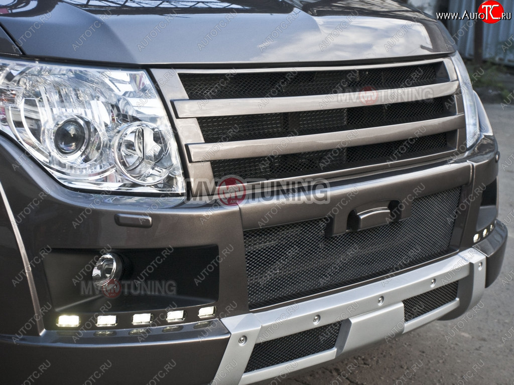8 199 р. Решётка радиатора BROOMER Design Mitsubishi Pajero 4 V80 3 дв. 1-ый рестайлинг (2011-2014) (Неокрашенная)  с доставкой в г. Керчь