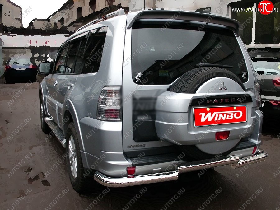 13 199 р. Защита заднего бампера WINBO (Ø76 мм, нержавейка)  Mitsubishi Pajero  4 V90 (2006-2011) дорестайлинг  с доставкой в г. Керчь
