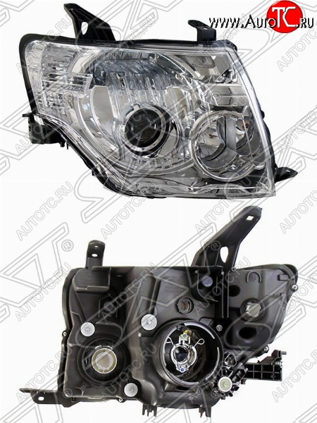 7 649 р. Правая фара передняя SAT (ксенон, с электрокорректором) Mitsubishi Pajero 4 V80 дорестайлинг (2006-2011)  с доставкой в г. Керчь