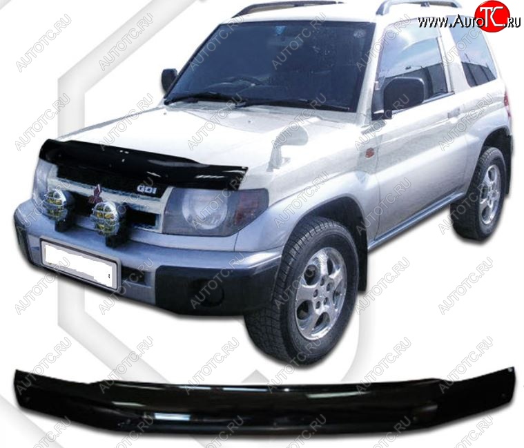 1 899 р. Дефлектор капота (H61-H77 5D, 1.8 л.) CA-Plastic  Mitsubishi Pajero iO (1998-2007) (Classic черный, Без надписи)  с доставкой в г. Керчь