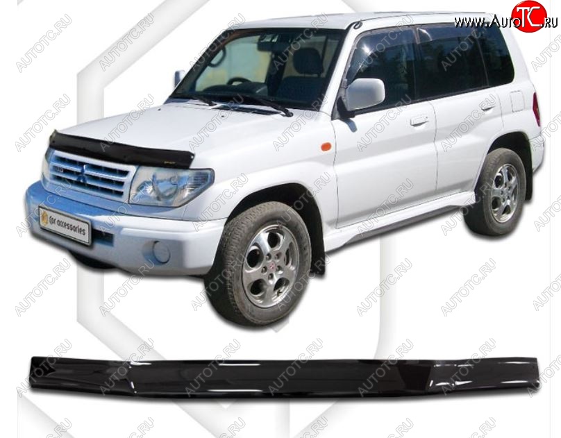 1 999 р. Дефлектор капота (H66-H77 5D, 2 л.) CA-Plastic  Mitsubishi Pajero iO (1998-2007) (Classic черный, Без надписи)  с доставкой в г. Керчь