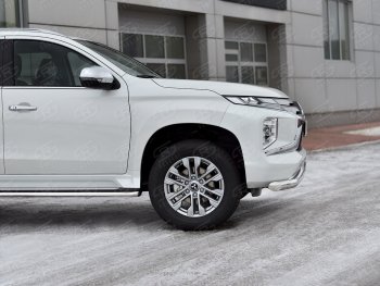18 999 р. Защита переднего бампера (Ø76 мм, нержавейка) SLITKOFF  Mitsubishi Pajero Sport  QF (2019-2022) рестайлинг  с доставкой в г. Керчь. Увеличить фотографию 4