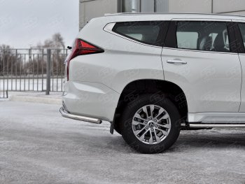 17 499 р. Защита заднего бампера SLITKOFF (Ø63 мм секции, нержавейка)  Mitsubishi Pajero Sport  QF (2019-2022) рестайлинг  с доставкой в г. Керчь. Увеличить фотографию 4