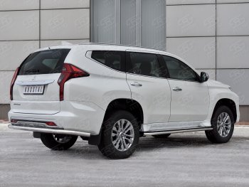 17 499 р. Защита заднего бампера SLITKOFF (Ø63 мм секции, нержавейка)  Mitsubishi Pajero Sport  QF (2019-2022) рестайлинг  с доставкой в г. Керчь. Увеличить фотографию 3