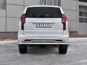 17 499 р. Защита заднего бампера SLITKOFF (Ø63 мм секции, нержавейка)  Mitsubishi Pajero Sport  QF (2019-2022) рестайлинг  с доставкой в г. Керчь. Увеличить фотографию 2