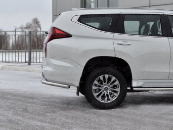 16 349 р. Защита заднего бампера (Ø63 мм уголки, нержавейка) SLITKOFF  Mitsubishi Pajero Sport  QF (2019-2022) рестайлинг  с доставкой в г. Керчь. Увеличить фотографию 3