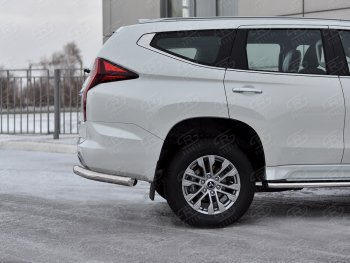 13 549 р. Защита заднего бампера (Ø76 мм уголки, нержавейка) Mitsubishi Pajero Sport QF рестайлинг (2019-2022)  с доставкой в г. Керчь. Увеличить фотографию 2
