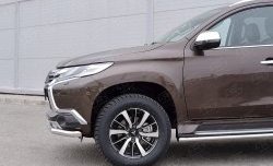 16 849 р. Защита переднего бампера (Ø63 мм, нержавейка) SLITKOFF Mitsubishi Pajero Sport QE дорестайлинг (2015-2021)  с доставкой в г. Керчь. Увеличить фотографию 4