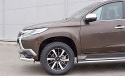 17 549 р. Защита переднего бампера (Ø76 мм, нержавейка) SLITKOFF Mitsubishi Pajero Sport QE дорестайлинг (2015-2021)  с доставкой в г. Керчь. Увеличить фотографию 4