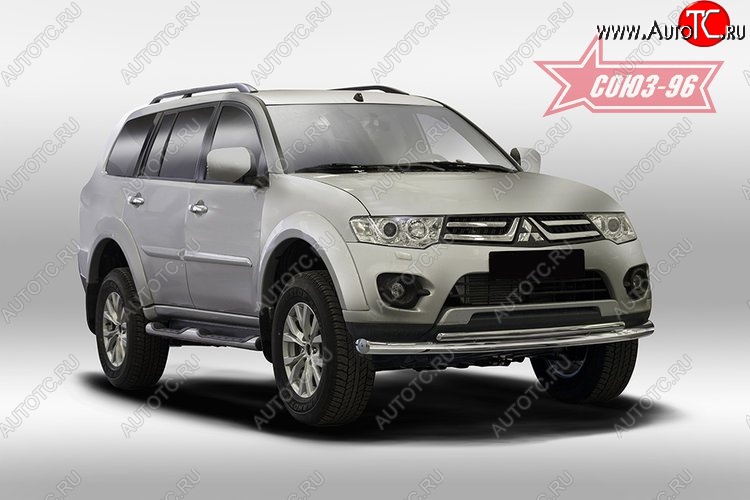 15 389 р. Защита переднего бампера двойная Souz-96 (d76/42) Mitsubishi Pajero Sport QE дорестайлинг (2015-2021)  с доставкой в г. Керчь