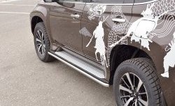 17 299 р. Защита порогов из круглой трубы диаметром 42 мм SLITKOFF Mitsubishi Pajero Sport QE дорестайлинг (2015-2021)  с доставкой в г. Керчь. Увеличить фотографию 3