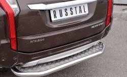22 849 р. Защита заднего бампера (Ø63 мм, нержавейка) SLITKOFF  Mitsubishi Pajero Sport  QE (2015-2021) дорестайлинг (лист - алюминий, профиль - нержавейка)  с доставкой в г. Керчь. Увеличить фотографию 4
