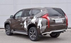 15 549 р. Защита заднего бампера (Ø63 мм уголки, нержавейка) SLITKOFF  Mitsubishi Pajero Sport  QE (2015-2021) дорестайлинг  с доставкой в г. Керчь. Увеличить фотографию 2
