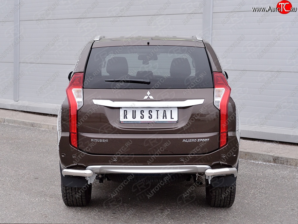 15 549 р. Защита заднего бампера (Ø63 мм уголки, нержавейка) SLITKOFF  Mitsubishi Pajero Sport  QE (2015-2021) дорестайлинг  с доставкой в г. Керчь
