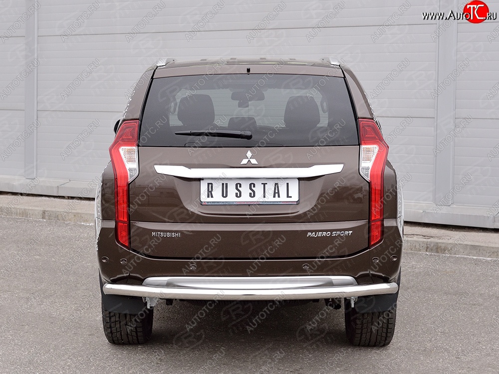 18 999 р. Защита заднего бампера (Ø63 мм, нержавейка) SLITKOFF  Mitsubishi Pajero Sport  QE (2015-2021) дорестайлинг  с доставкой в г. Керчь
