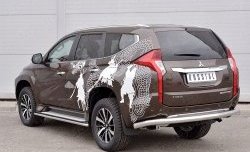 15 299 р. Защита заднего бампера (Ø76 мм, нержавейка) SLITKOFF  Mitsubishi Pajero Sport  QE (2015-2021) дорестайлинг  с доставкой в г. Керчь. Увеличить фотографию 2
