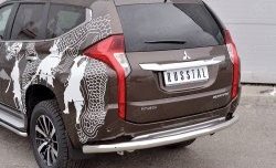 15 299 р. Защита заднего бампера (Ø76 мм, нержавейка) SLITKOFF  Mitsubishi Pajero Sport  QE (2015-2021) дорестайлинг  с доставкой в г. Керчь. Увеличить фотографию 3