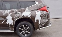 15 299 р. Защита заднего бампера (Ø76 мм, нержавейка) SLITKOFF  Mitsubishi Pajero Sport  QE (2015-2021) дорестайлинг  с доставкой в г. Керчь. Увеличить фотографию 4