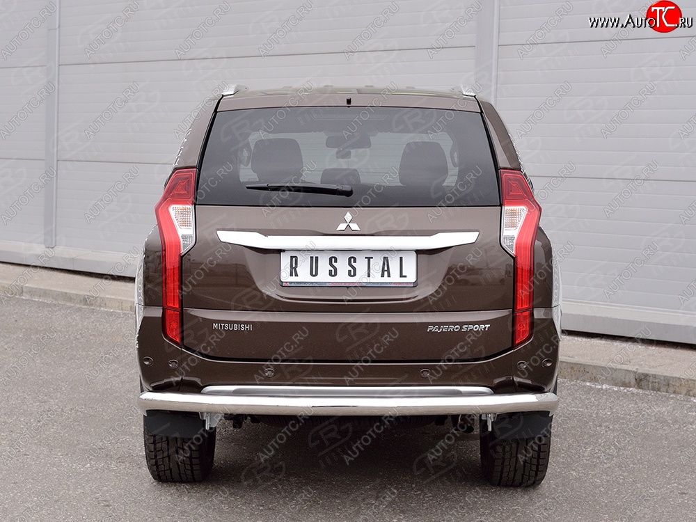 15 299 р. Защита заднего бампера (Ø76 мм, нержавейка) SLITKOFF  Mitsubishi Pajero Sport  QE (2015-2021) дорестайлинг  с доставкой в г. Керчь