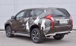 12 999 р. Защита заднего бампера (Ø76 мм уголки, нержавейка) SLITKOFF  Mitsubishi Pajero Sport  QE (2015-2021) дорестайлинг  с доставкой в г. Керчь. Увеличить фотографию 2