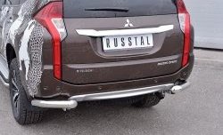 12 999 р. Защита заднего бампера (Ø76 мм уголки, нержавейка) SLITKOFF  Mitsubishi Pajero Sport  QE (2015-2021) дорестайлинг  с доставкой в г. Керчь. Увеличить фотографию 3
