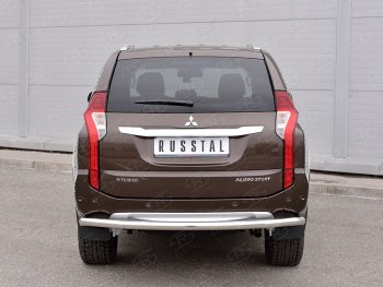 9 999 р. Защита заднего бампера (Ø63 мм, нержавейка) SLITKOFF  Mitsubishi Pajero Sport  QE (2015-2021) дорестайлинг  с доставкой в г. Керчь. Увеличить фотографию 2