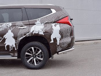 16 949 р. Защита заднего бампера (Ø63 мм уголки под фаркоп, нержавейка) SLITKOFF  Mitsubishi Pajero Sport  QE (2015-2021) дорестайлинг (полированная нержавейка)  с доставкой в г. Керчь. Увеличить фотографию 4