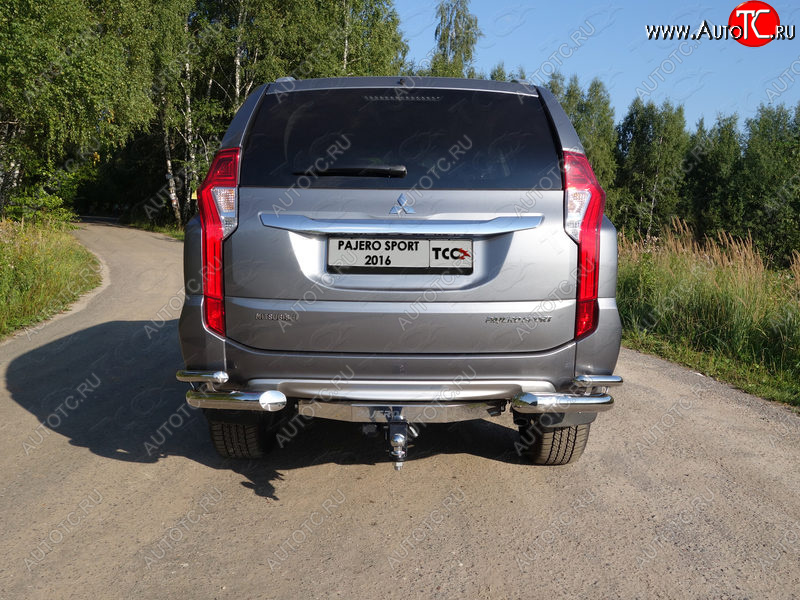21 999 р. Защита заднего бампера (уголки двойные) ТСС 76,1/42,4 мм  Mitsubishi Pajero Sport  QE (2015-2021) дорестайлинг  с доставкой в г. Керчь