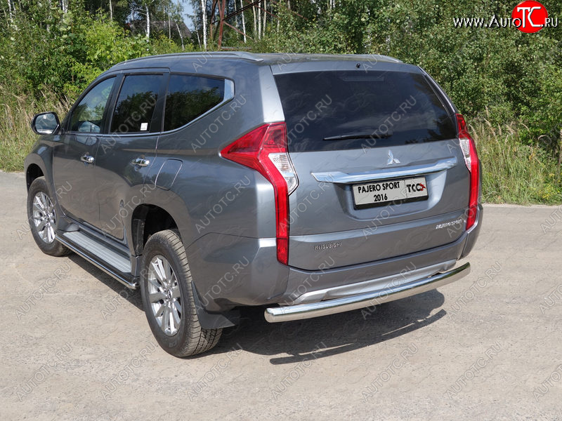 18 999 р. Защита заднего бампера (овальная) ТСС (нержавейка d75х42 мм)  Mitsubishi Pajero Sport  QE (2015-2021) дорестайлинг  с доставкой в г. Керчь